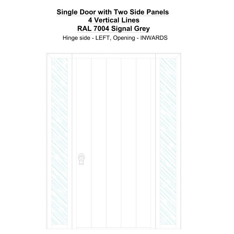 Sd2sp 4 Vertical Lines Ral 7004 Signal Grey Security Door