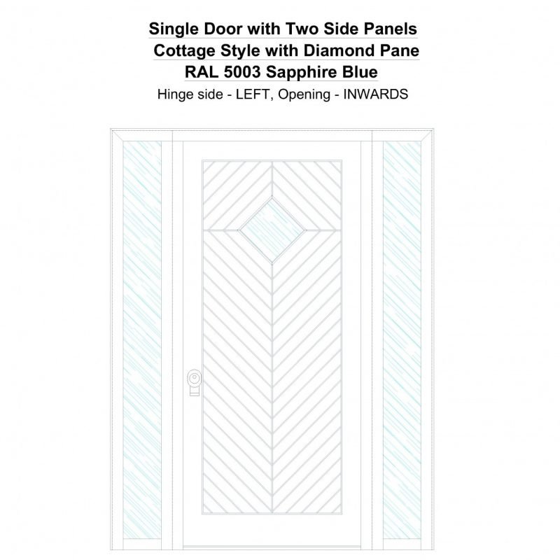 Sd2sp Cottage Style With Diamond Pane Ral 5003 Sapphire Blue Security Door