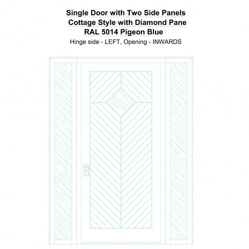 Sd2sp Cottage Style With Diamond Pane Ral 5014 Pigeon Blue Security Door