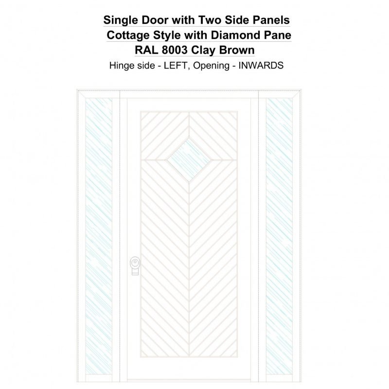 Sd2sp Cottage Style With Diamond Pane Ral 8003 Clay Brown Security Door