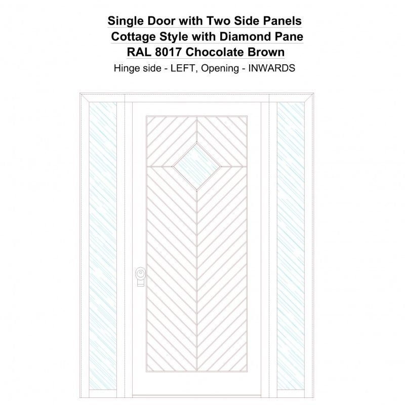 Sd2sp Cottage Style With Diamond Pane Ral 8017 Chocolate Brown Security Door