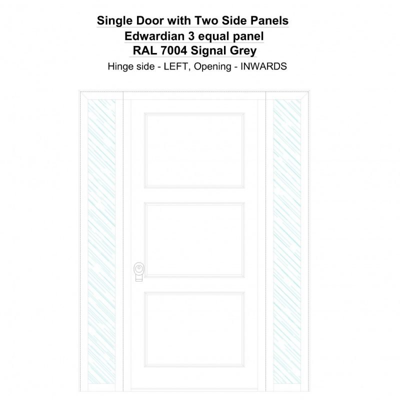 Sd2sp Edwardian 3 Equal Panel Ral 7004 Signal Grey Security Door