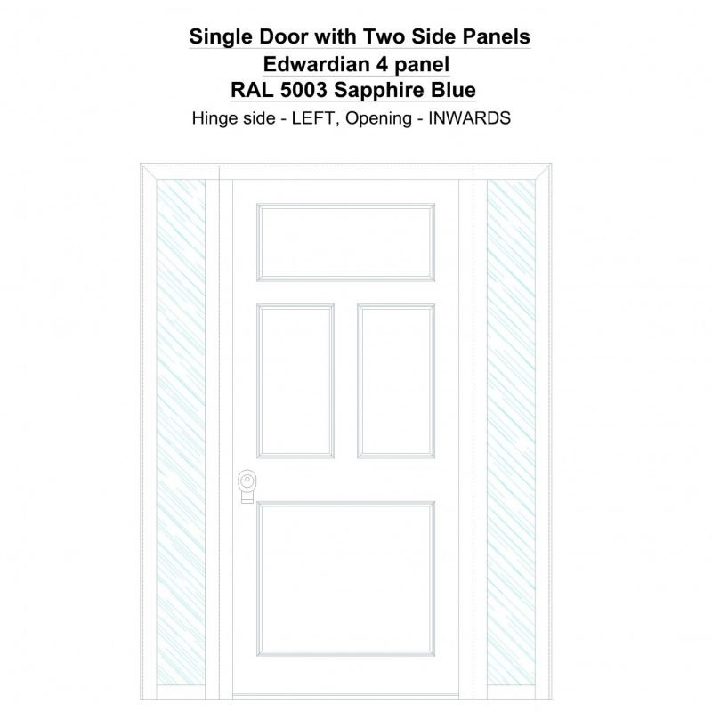 Sd2sp Edwardian 4 Panel Ral 5003 Sapphire Blue Security Door