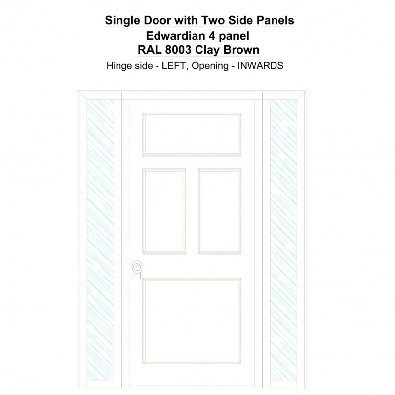 Sd2sp Edwardian 4 Panel Ral 8003 Clay Brown Security Door