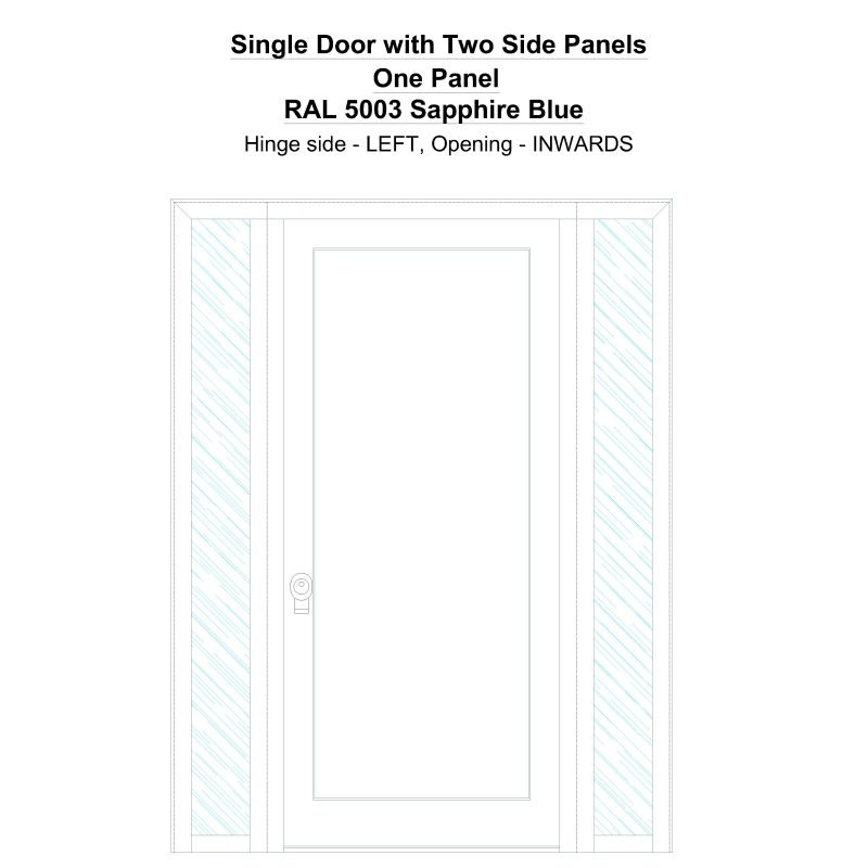 Sd2sp One Panel Ral 5003 Sapphire Blue Security Door