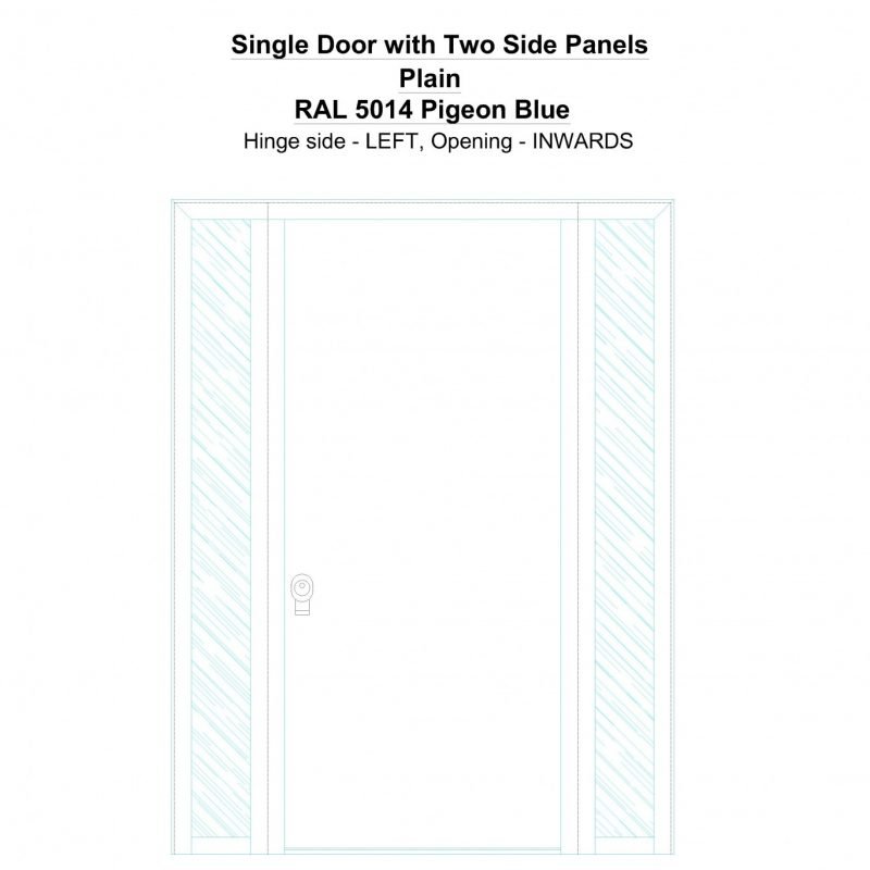 Sd2sp Plain Ral 5014 Pigeon Blue Security Door