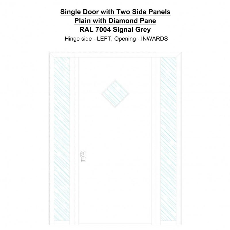 Sd2sp Plain With Diamond Pane Ral 7004 Signal Grey Security Door