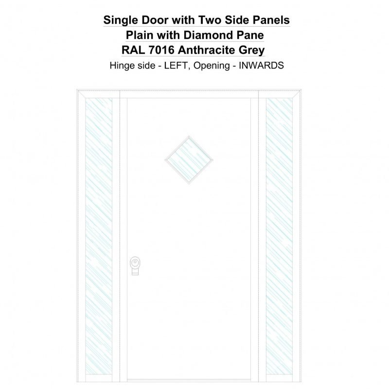 Sd2sp Plain With Diamond Pane Ral 7016 Anthracite Grey Security Door