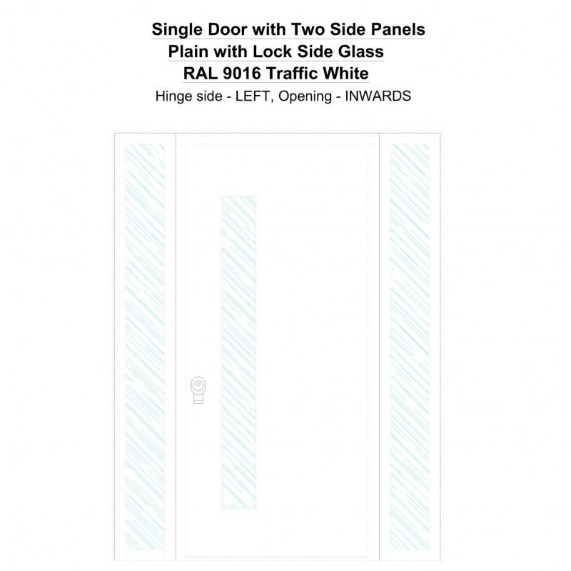 Sd2sp Plain With Lock Side Ral 9016 Traffic White Security Door