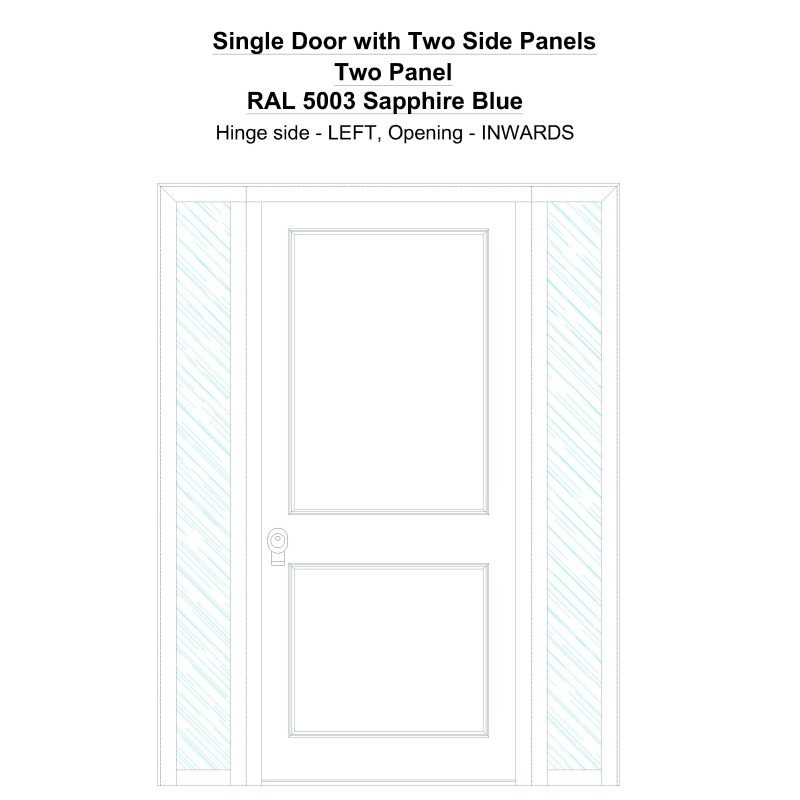 Sd2sp Two Panel Ral 5003 Sapphire Blue Security Door