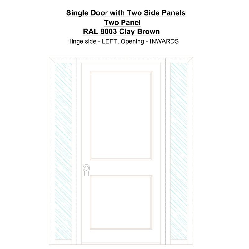 Sd2sp Two Panel Ral 8003 Clay Brown Security Door