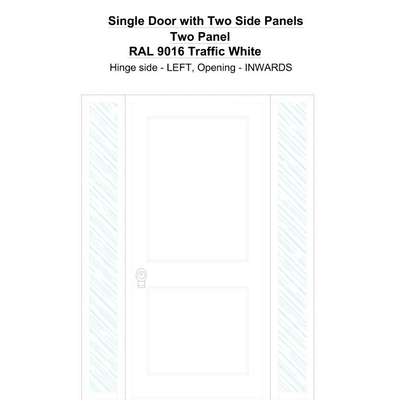 Sd2sp Two Panel Ral 9016 Traffic White Security Door