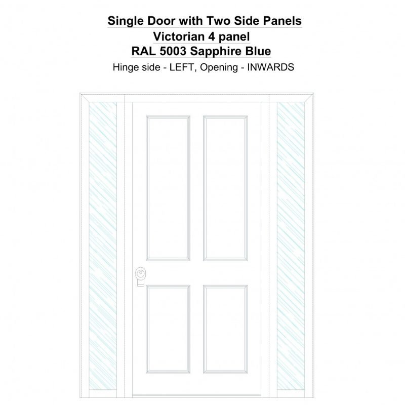 Sd2sp Victorian 4 Panel Ral 5003 Sapphire Blue Security Door