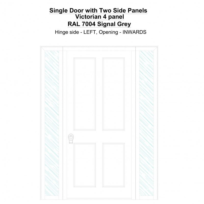 Sd2sp Victorian 4 Panel Ral 7004 Signal Grey Security Door