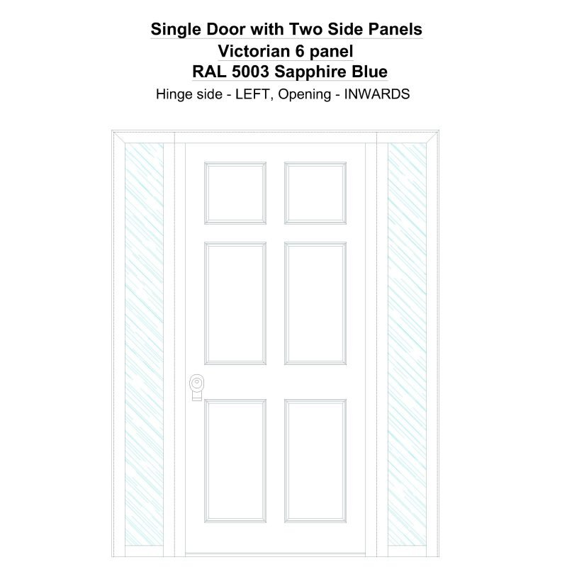 Sd2sp Victorian 6 Panel Ral 5003 Sapphire Blue Security Door