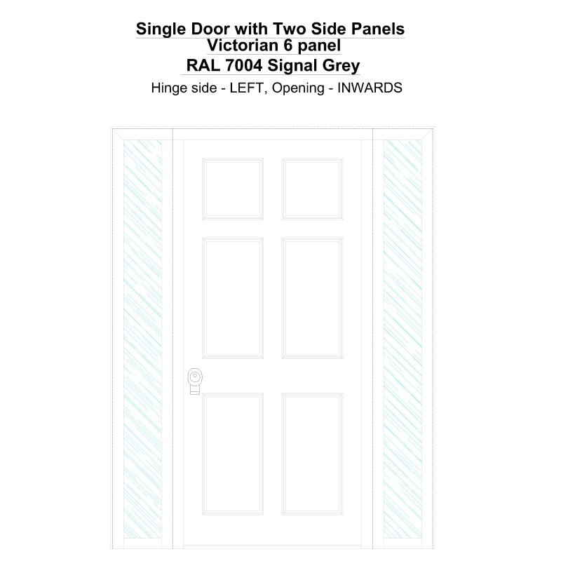 Sd2sp Victorian 6 Panel Ral 7004 Signal Grey Security Door