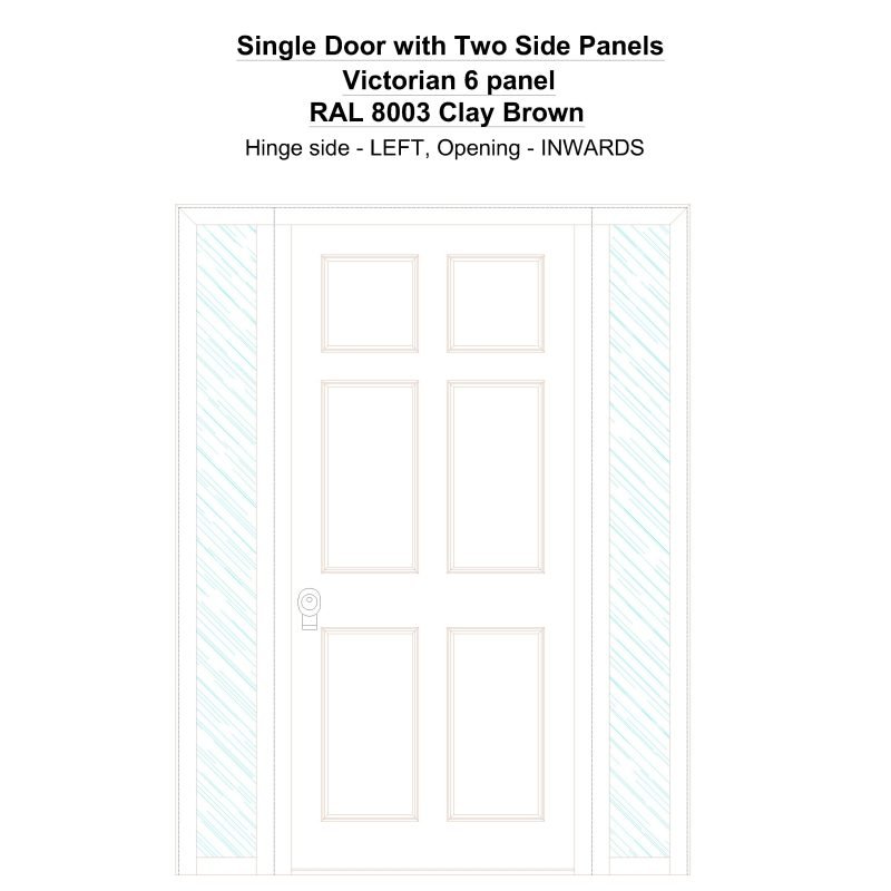 Sd2sp Victorian 6 Panel Ral 8003 Clay Brown Security Door