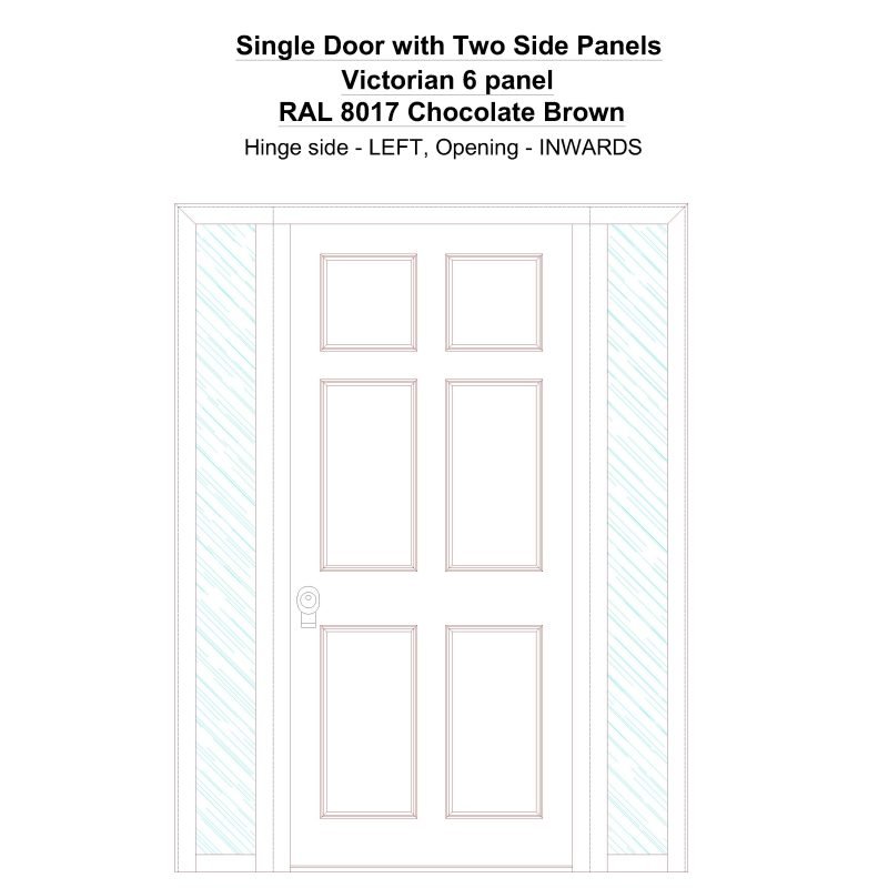 Sd2sp Victorian 6 Panel Ral 8017 Chocolate Brown Security Door