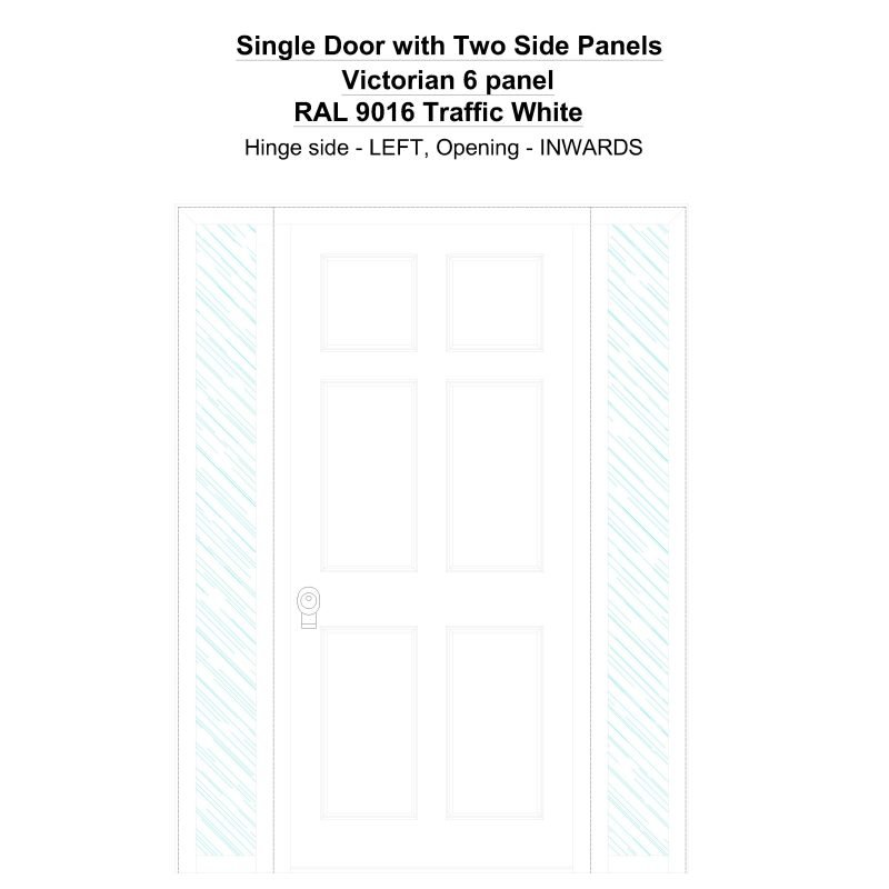 Sd2sp Victorian 6 Panel Ral 9016 Traffic White Security Door