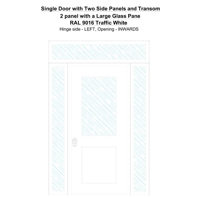 Sd2spt 2 Panel With A Large Glass Pane Ral 9016 Traffic White Security Door