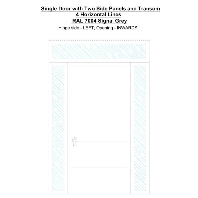 Sd2spt 4 Horizonral Lines Ral 7004 Signal Grey Security Door