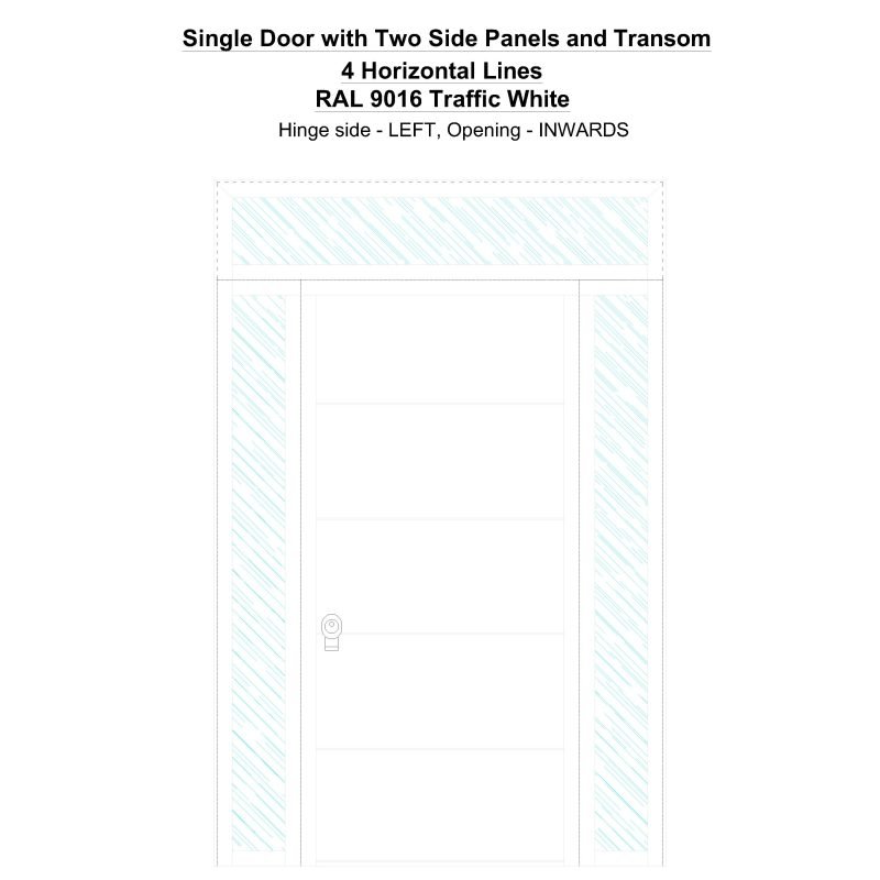 Sd2spt 4 Horizontal Lines Ral 9016 Traffic White Security Door