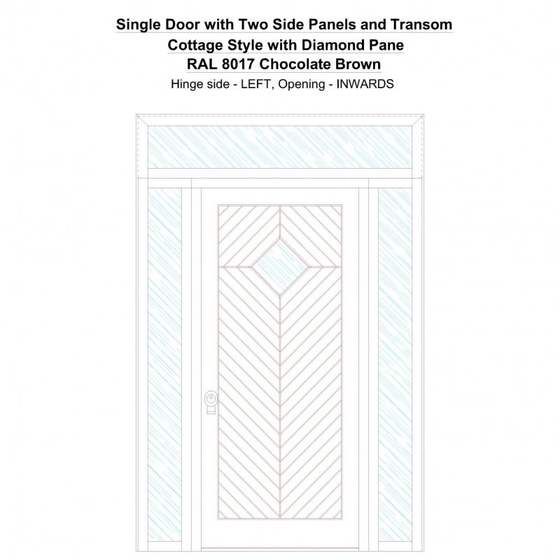 Sd2spt Cottage Style With Diamond Pane Ral 8017 Chocolate Brown Security Door