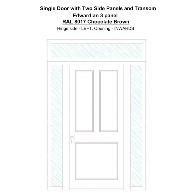 Sd2spt Edwardian 3 Panel Ral 8017 Chocolate Brown Security Door