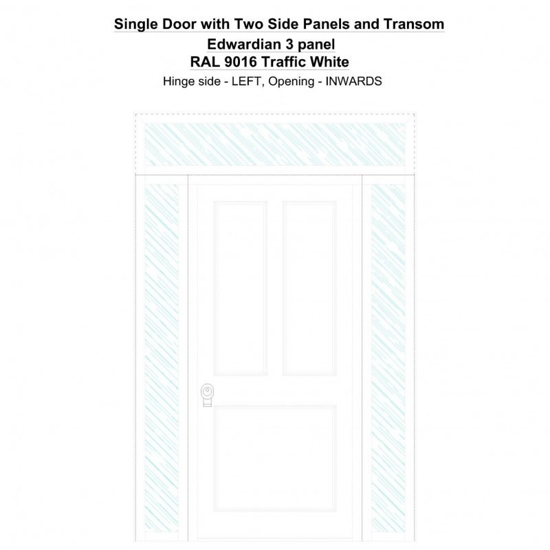 Sd2spt Edwardian 3 Panel Ral 9016 Traffic White Security Door