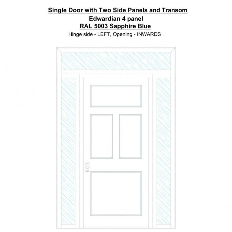 Sd2spt Edwardian 4 Panel Ral 5003 Sapphire Blue Security Door