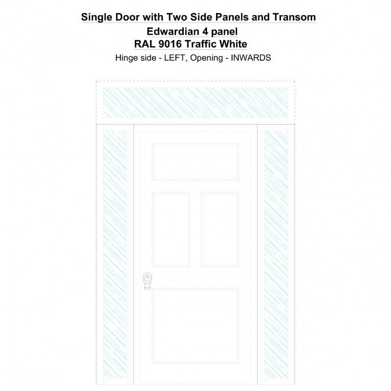 Sd2spt Edwardian 4 Panel Ral 9016 Traffic White Security Door