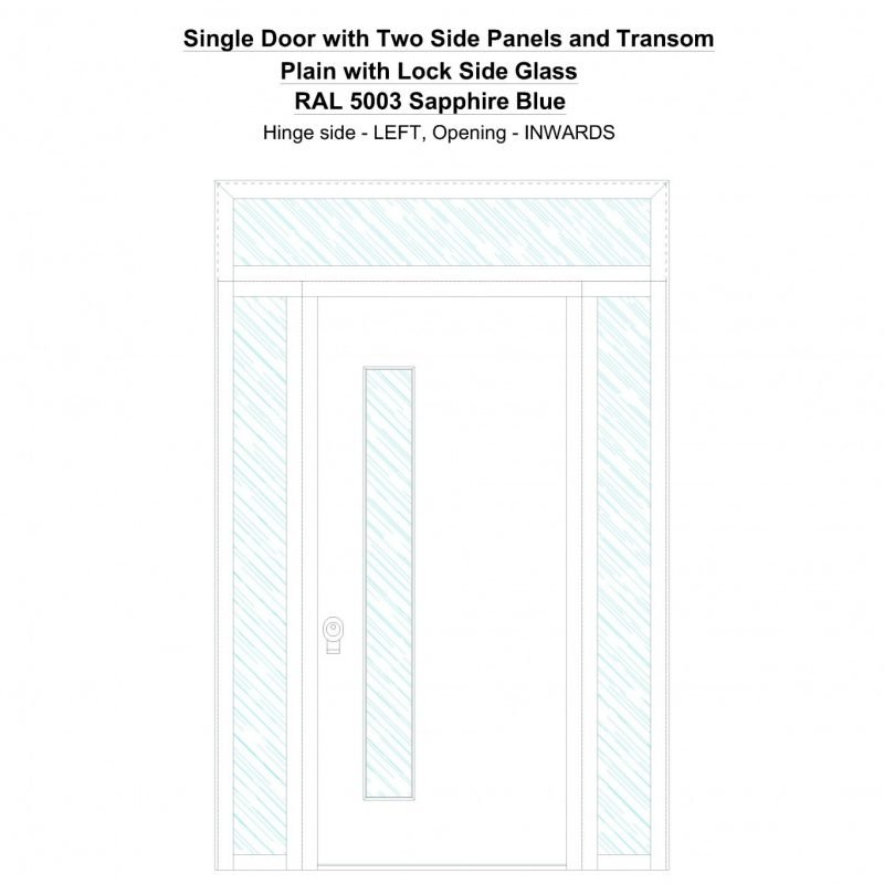 Sd2spt Plain Ral 5003 Sapphire Blue Security Door