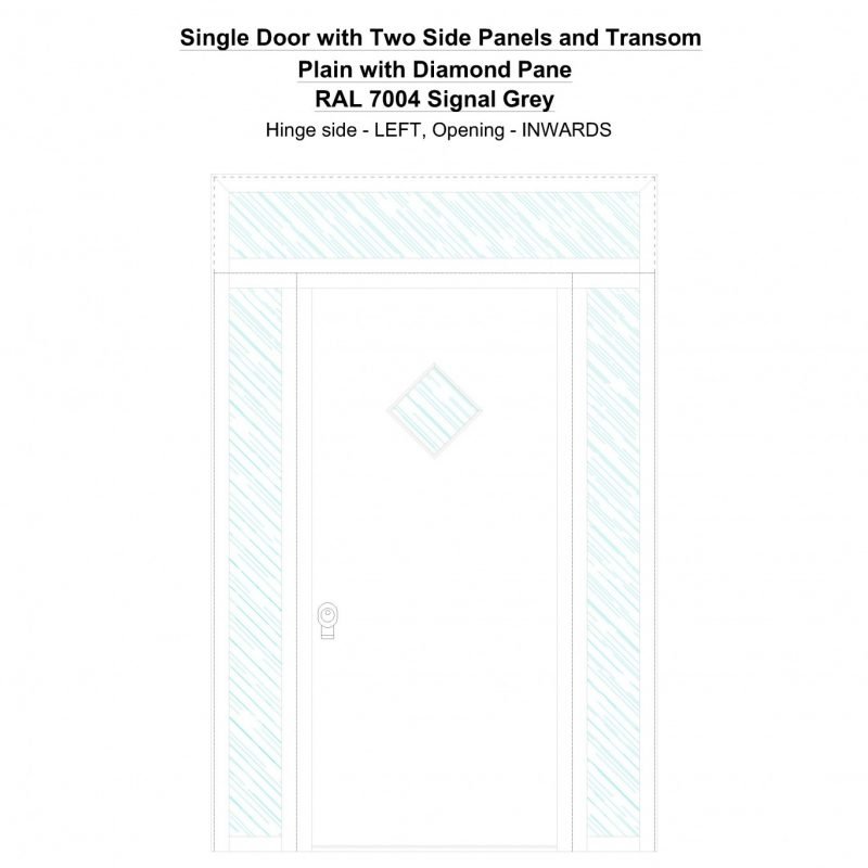 Sd2spt Plain With Diamond Pane Ral 7004 Signal Grey Security Door