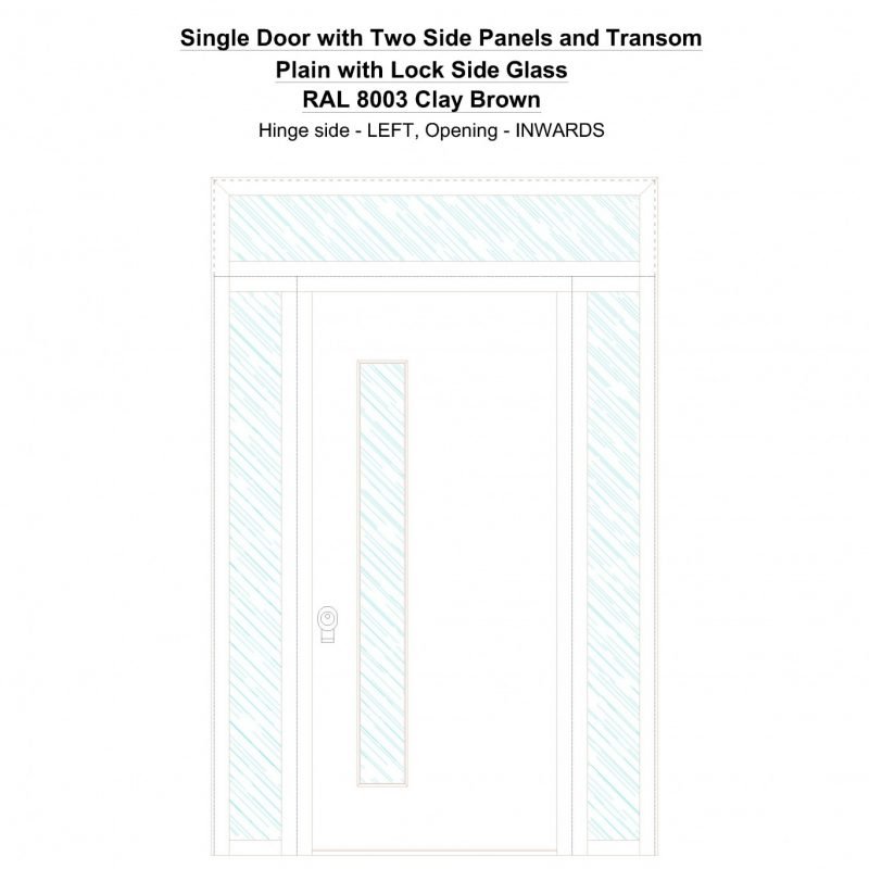 Sd2spt Plain With Lock Side Ral 8003 Clay Brown Security Door