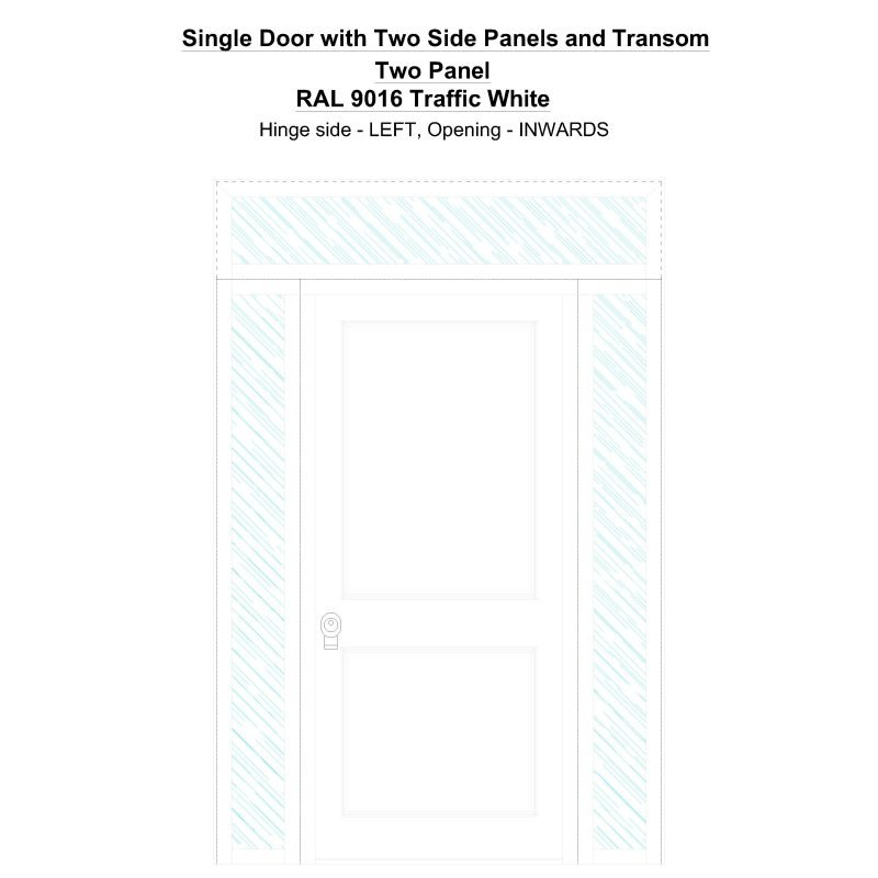Sd2spt Two Panel Ral 9016 Traffic White Security Door