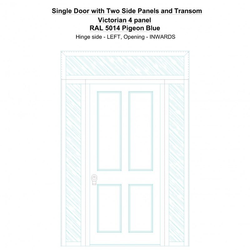 Sd2spt Victorian 4 Panel Ral 5014 Pigeon Blue Security Door