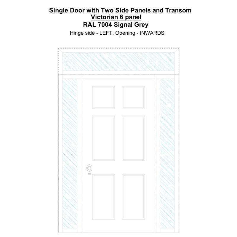 Sd2spt Victorian 6 Panel Ral 7004 Signal Grey Security Door