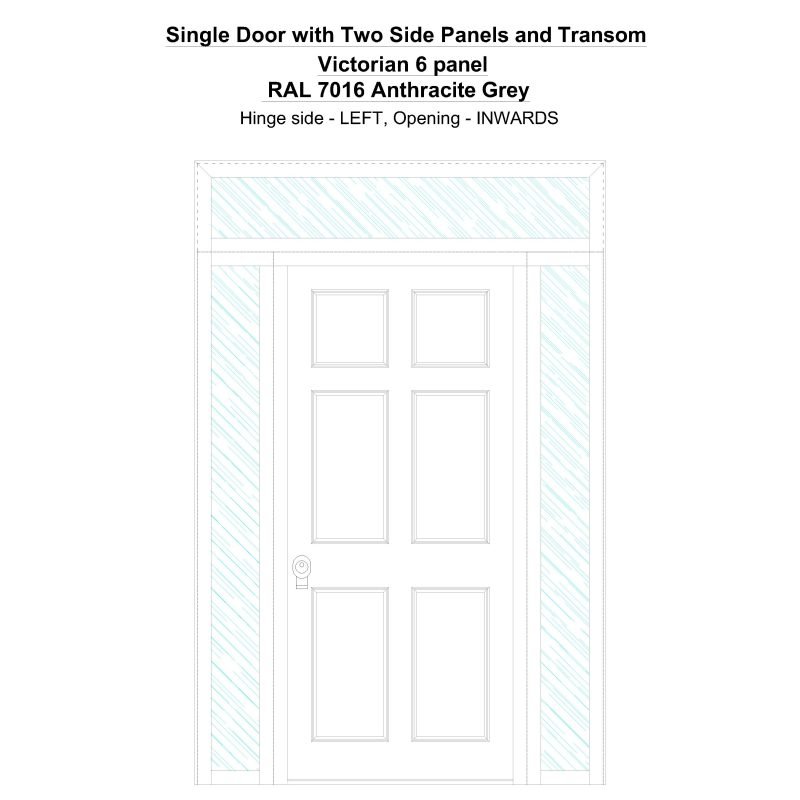 Sd2spt Victorian 6 Panel Ral 7016 Anthracite Grey Security Door