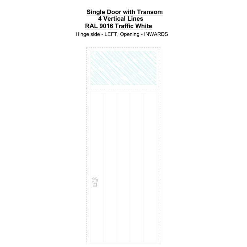 Sdt 4 Vertical Lines Ral 9016 Traffic White Security Door