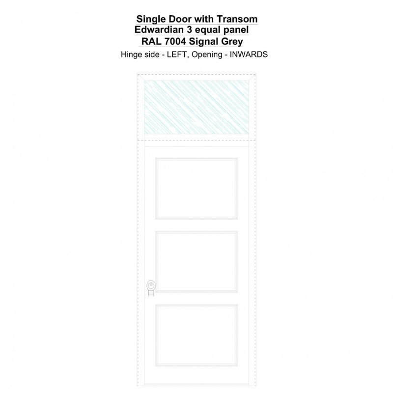 Sdt Edwardian 3 Equal Panel Ral 7004 Signal Grey Security Door