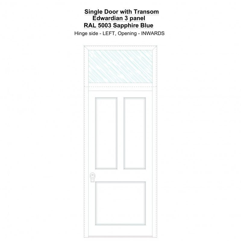 Sdt Edwardian 3 Panel Ral 5003 Sapphire Blue Security Door