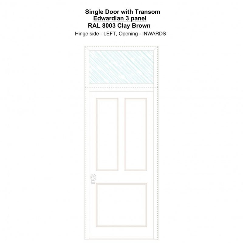 Sdt Edwardian 3 Panel Ral 8003 Clay Brown Security Door