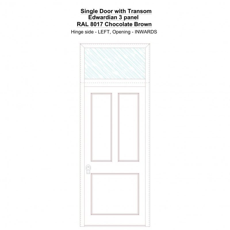 Sdt Edwardian 3 Panel Ral 8017 Chocolate Brown Security Door