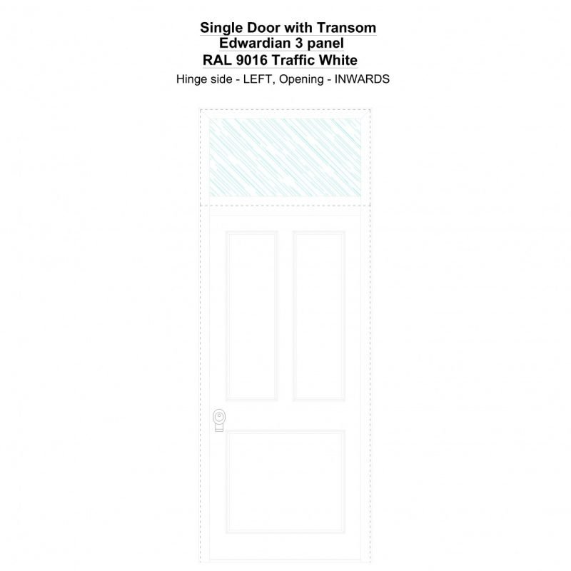 Sdt Edwardian 3 Panel Ral 9016 Traffic White Security Door