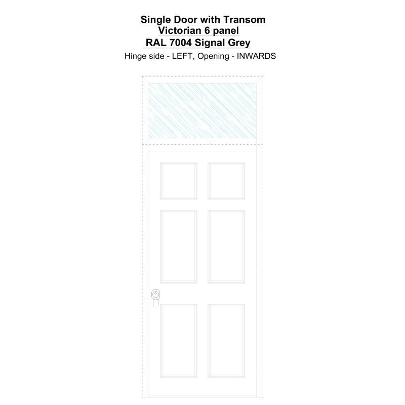 Sdt Victorian 6 Panel Ral 7004 Signal Grey Security Door