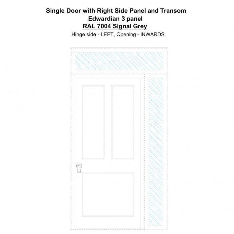 Sdt1spt(right) Edwardian 3 Panel Ral 7004 Signal Grey Security Door