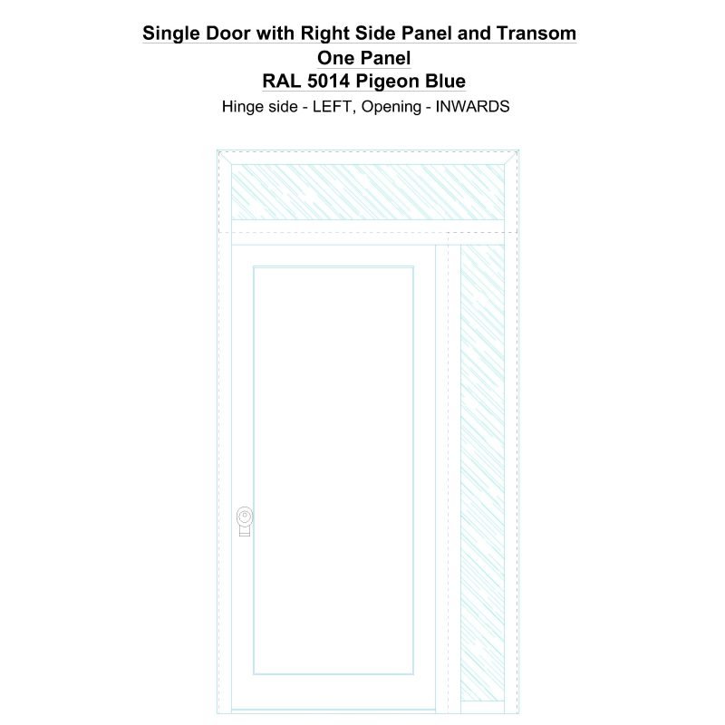 Sdt1spt(right) One Panel Ral 5014 Pigeon Blue Security Door