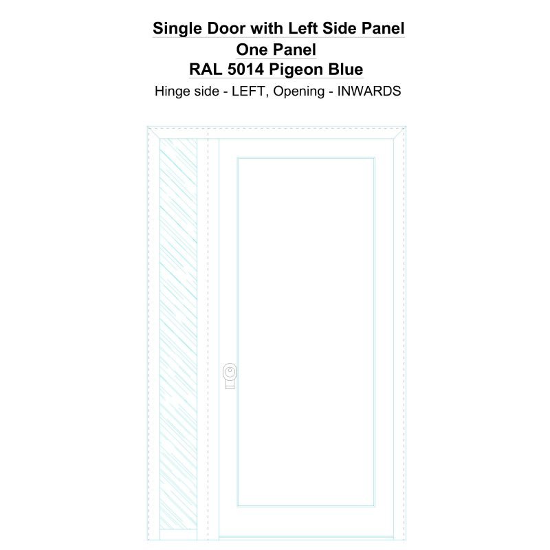 Sdt1sp(left) One Panel Ral 5014 Pigeon Blue Security Door