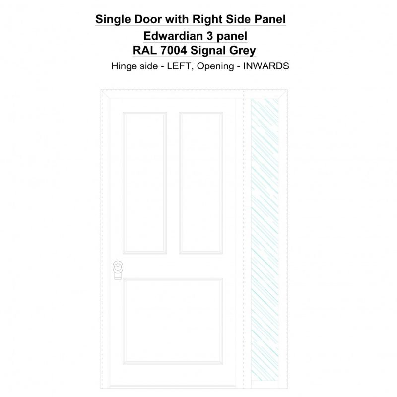 Sdt1sp(right) Edwardian 3 Panel Ral 7004 Signal Grey Security Door