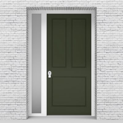 11.single Door With Left Side Panel Edwardian 3 Panel Fir Green (ral6009)